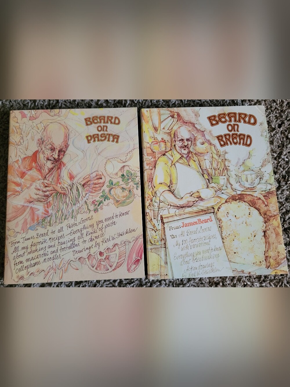 Beard on Pasta & Beard On Bread Vintage Cookbook Set - Paperbacks